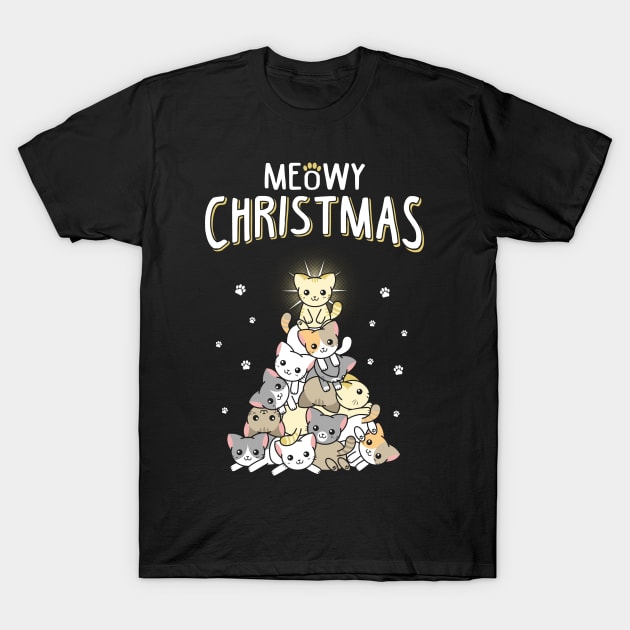 Meowy Christmas Funny Christmas Sweater T-Shirt by KsuAnn